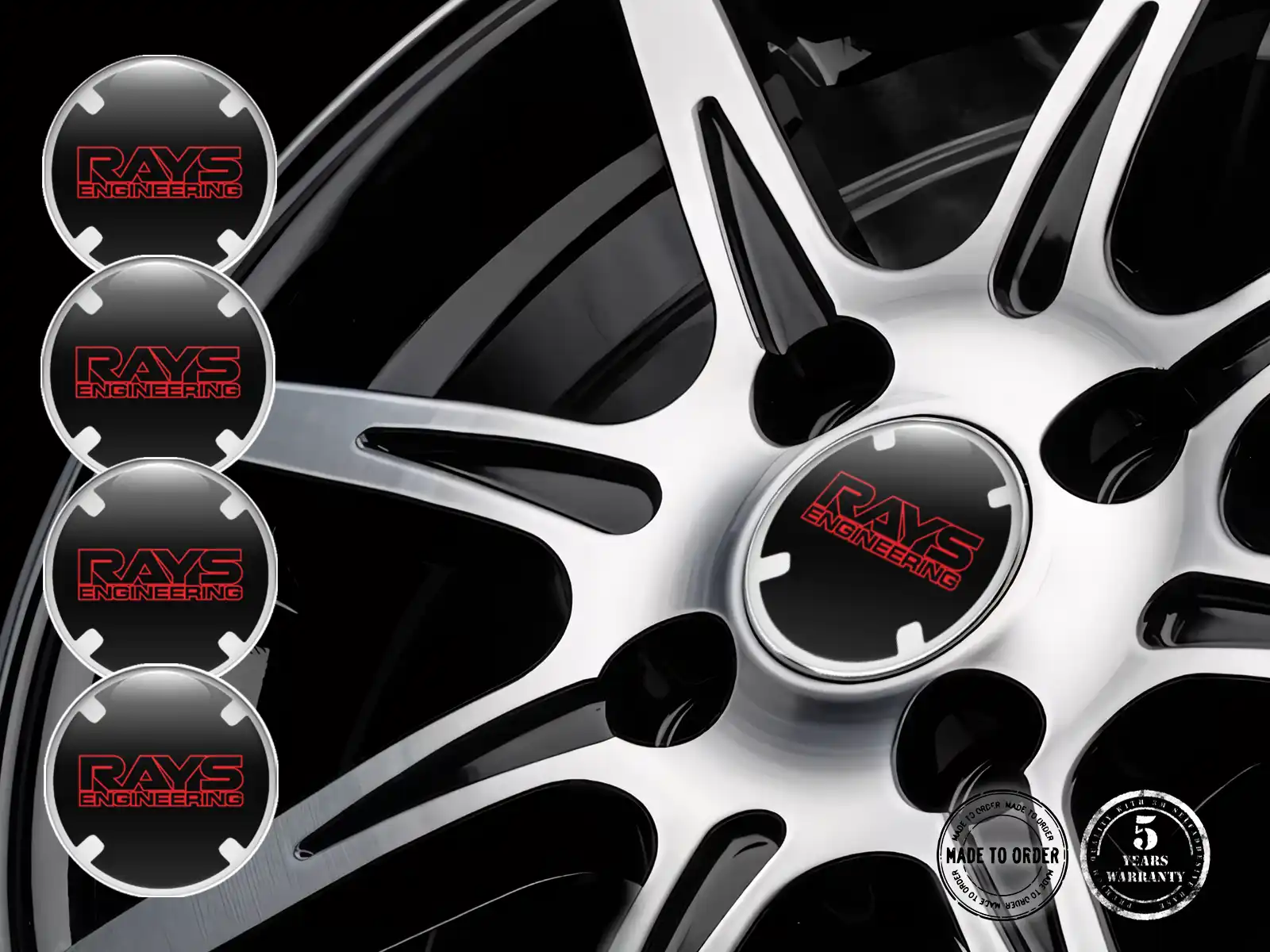 Rays Nabenaufkleber Stil Hochwertige Dome-Labels